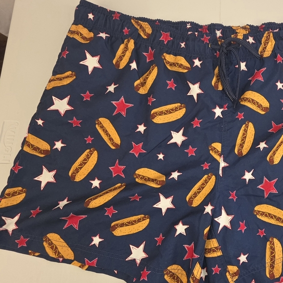 George Men's Novelty Pull on Swim Trunks Size 3XL American Hot Dog G-0251 - Picture 2 of 11